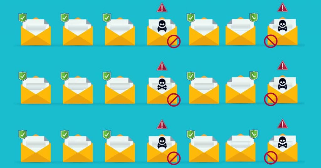  A list of temporary email ID services, with green checkmarks indicating secure services and red skull and crossbones indicating non-secure services.