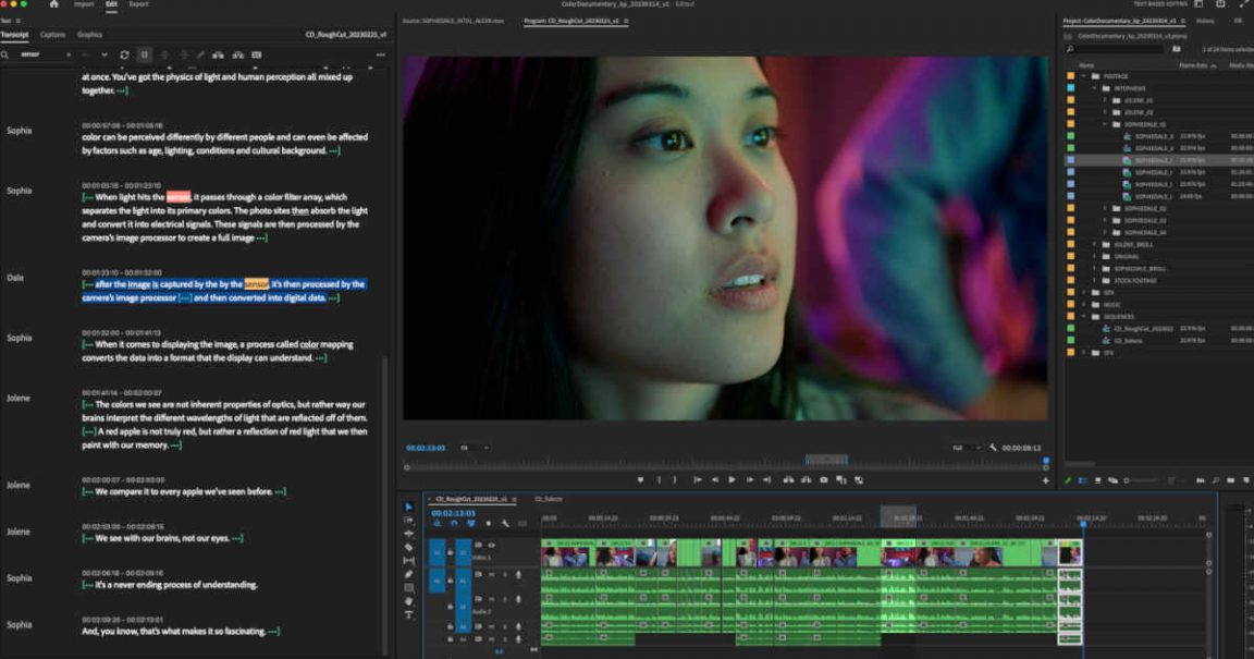 Adobe Premiere Pro Text-Based Editing