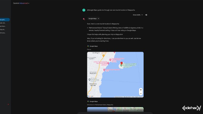 Use Gemini Google Maps to plan your next trip